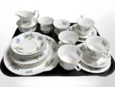 Twenty one pieces of Richmond Blue Poppy tea china