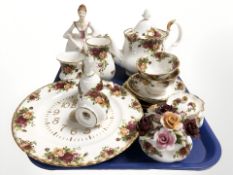 Royal Albert Old Country Roses tea china, vases, wall time piece,