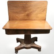 A 19th century mahogany turnover top tea table, width 106 cm.