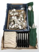A large quantity of EPNS cutlery, some parts boxed.