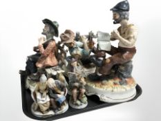 A group of Capodimonte bisque figures