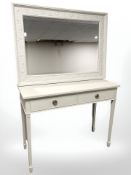 A modern painted two drawer side table,