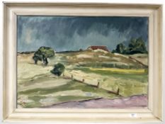 Danish School : A rural landscape, oil on canvas, 66 cm x 46 cm.