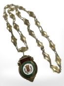 A silver-gilt and enamel Lancashire Football Association President's chain of office,