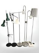 Five standard lamps.