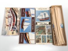 A group of boat modelling kits.