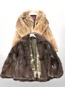 Two lady's mink fur coats