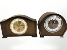 An Enfield Art Deco mantel clock and a Bentima clock