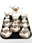 A Royal Albert Old Country Roses fifteen piece tea service.