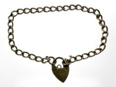 A 9ct gold padlock bracelet CONDITION REPORT: 7.