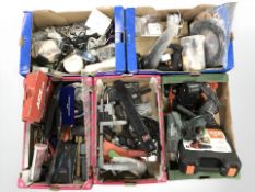 A large quantity of tools and hardware, power tools, extension lead,