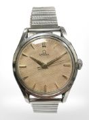 A gent's stainless steel Omega centre seconds wristwatch, ref.