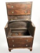 A mahogany commode chest with dummy drawers to front width 59 cm