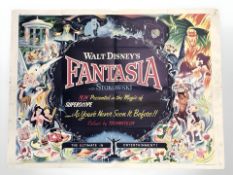 A Disney film poster : Fantastia, printed in England by by Stafford & Co Limited, Nottingham,