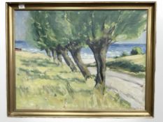 Thomas Skeel Ankersen : Trees by a coast, oil on canvas, 86 cm x 65 cm.