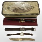 A small group of watches including Timex, Caravelle, etc.