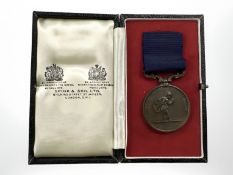 A Royal Humane Society bronze medal in original Spink & Son case,