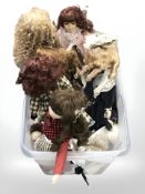 A box of collector's dolls.