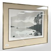 20th Century School : Derwent Water, limited edition colour print, indistinctly signed,