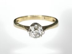 A diamond solitaire ring, stamped both '750' and '375', size N CONDITION REPORT: 2.