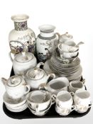 A group of oriental export egg shell coffee china, further baluster vases, etc.