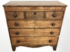 A Victorian mahogany six drawer chest, 111 cm W x 53 cm D x 115 cm H.