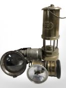 A Ferndale Coal brass miner's lamp,