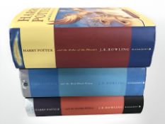 Three first edition Harry Potter books 'The Order of the Pheonix',