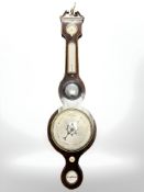 A 19th century mahogany and satinwood inlaid wheel barometer by L.