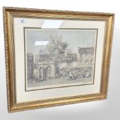 After Sturgeon : Market town, colour print, 45 cm x 37 cm, signed in pencil.