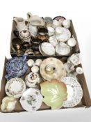 A Royal Doulton part tea service, Ringtons chintz teapot, Masons ginger jar, figurine,