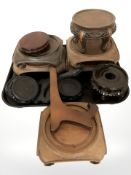 A group of Chinese carved hardwood vase stands.