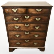 A George III mahogany six drawer chest,