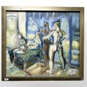 J Henriksen : Nude figures, oil on canvas, 71 cm x 63 cm.