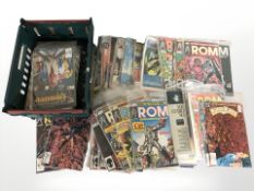 D.C and Marvel comics including Wonder Woman, Rom Knight, The Huntress, Excalibur, etc.