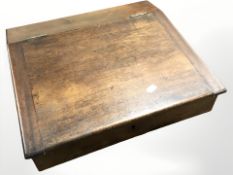 A Victorian mahogany clerk's writing slope, width 47 cm.