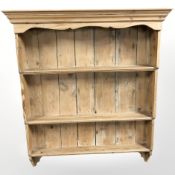 A Victorian pine plate rack,