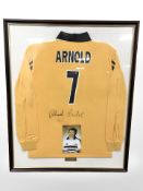 A Richard Arnold signed and framed rugby shirt.