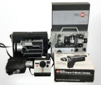 A Gaf 65 Super 8 movie camera, a Sankyo Super 440 camera, Umig projector, etc.