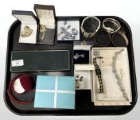 A group of costume jewellery, bracelet and watch set,