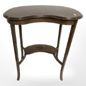 An Edwardian mahogany and satinwood inlaid kidney shaped occasional table,
