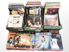 A large quantity of vinyl LP records including Elvis, easy listening, Cliff Richard, etc.