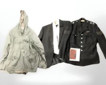 A Durham County Constabulary police tunic and trousers, a gents blazer, trousers and dress shirt,