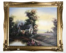 Marten (contemporary) A thatched cottage, oil on canvas,