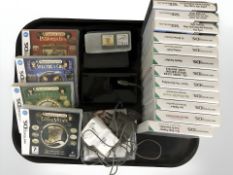 A Nintendo DS Lite, with various games, charger, etc.