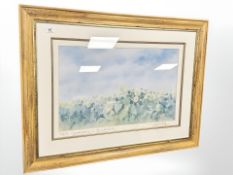 After David Welsh : Field of sunflowers, colour print, signed, 63 cm x 39 cm.