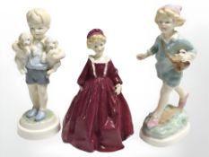 Three Royal Worcester figures, Grandmother's Dress,