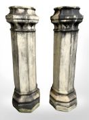 A pair of Victorian terracotta chimney caps,