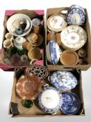 A quantity of Hornsea Saffron table wares, various pottery tureens, Chinese ginger jar,