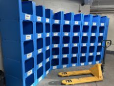 A group of plastic filing / storage cubes